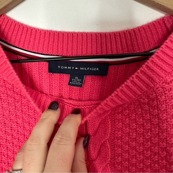 Tommy Hilfiger Women's Cable-Knit Drop-Shoulder Pink Sweater Size XL - Picture 5 of 8